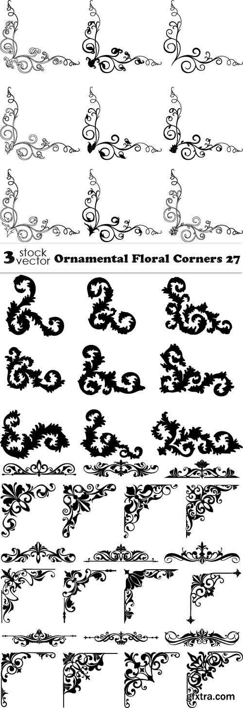 Vectors - Ornamental Floral Corners 27