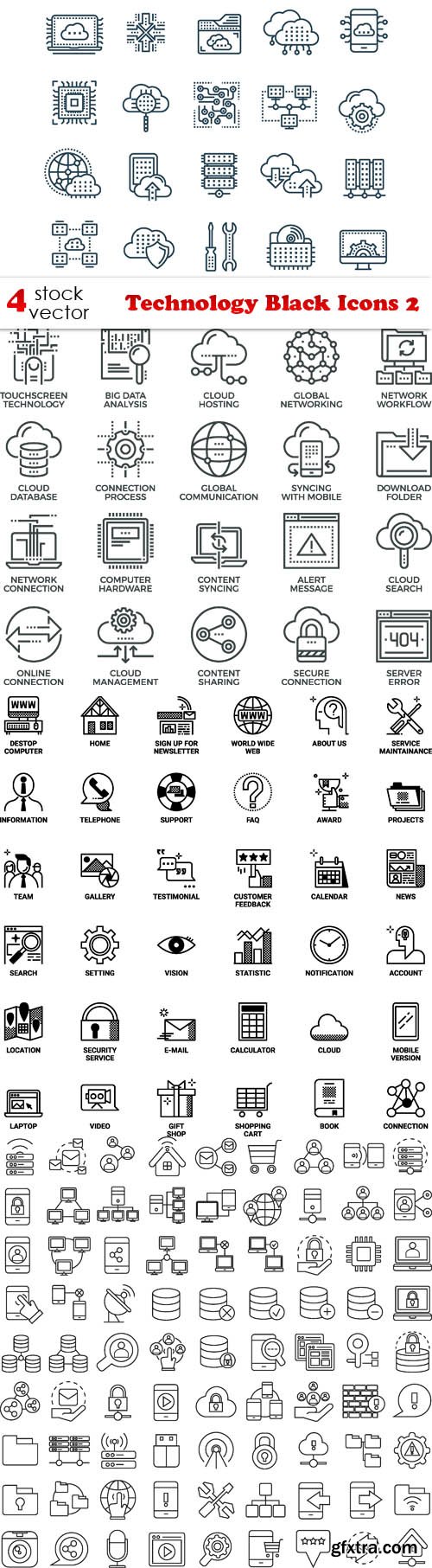 Vectors - Technology Black Icons 2