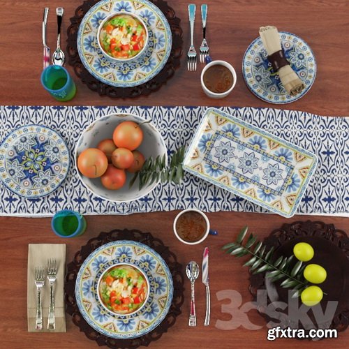 3dsky - Tableware Mediterranean Mix