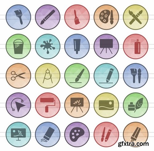 Emoticons, Traffic Signs, Home Electronics, Art & Designing Filled Low Poly Icons