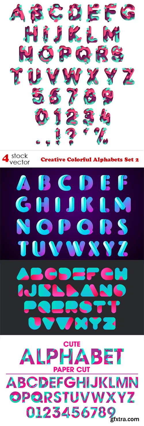 Vectors - Creative Colorful Alphabets Set 2