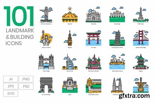 101 Famous Landmark Icons