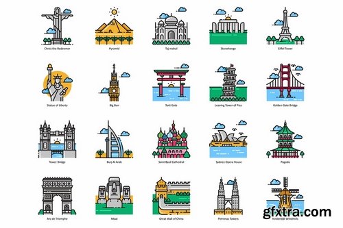 101 Famous Landmark Icons