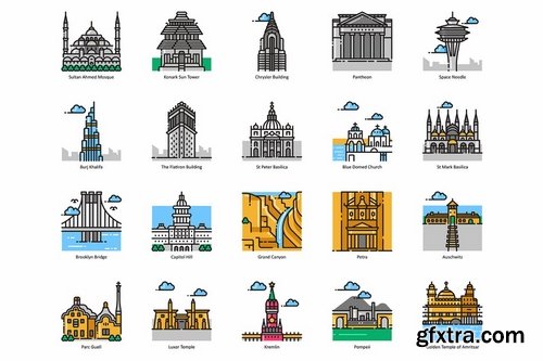 101 Famous Landmark Icons