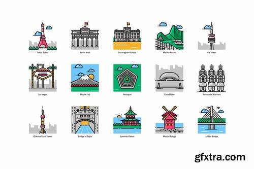 101 Famous Landmark Icons