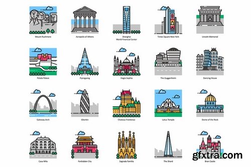 101 Famous Landmark Icons