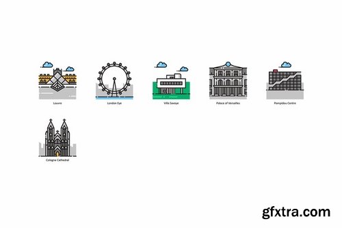 101 Famous Landmark Icons