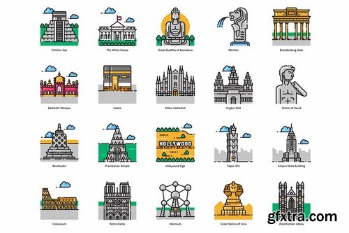 101 Famous Landmark Icons