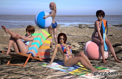 Daz3D - Beach Bundle for Genesis 8 Female(s)