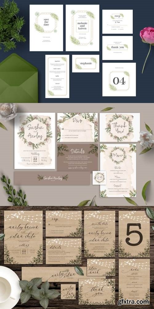 Simple Floral Wedding Invitation