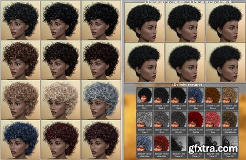 Daz3D - Zahara Hair 2 for Genesis 8 Female(s)