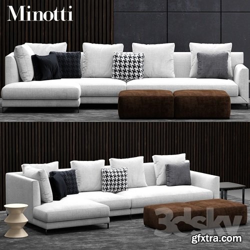 Sofa minotti allen 3d Model