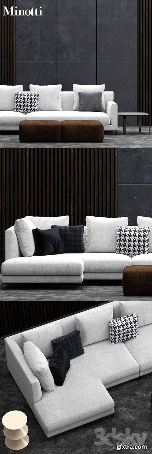 Sofa minotti allen 3d Model