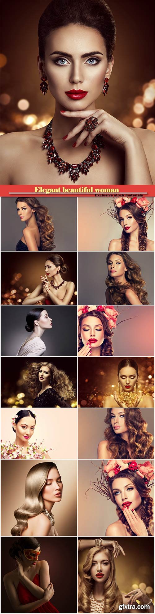 Elegant beautiful woman, fashion makeup