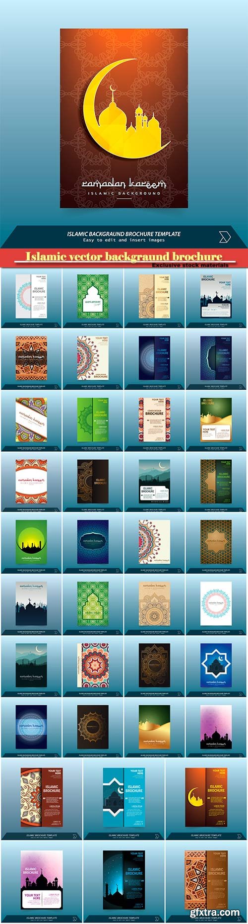 Islamic vector backgraund brochure template