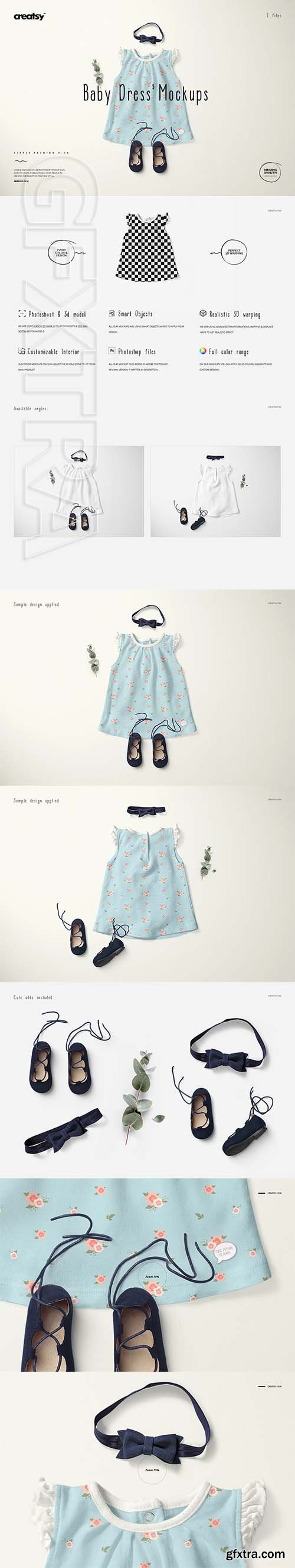 CreativeMarket - Baby Dress Mockup Set 5 2534318