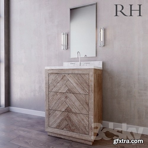 Restoration Hardware HERRINGBONE POWDER VANITY 3d Model