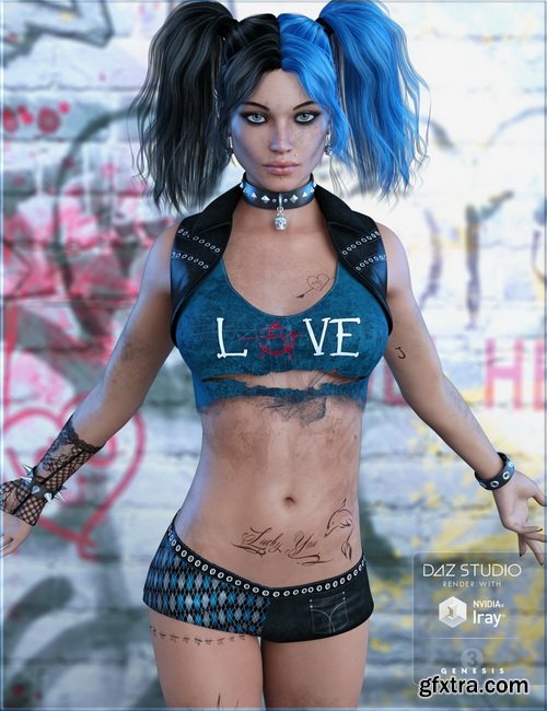 Daz3D - Comic Villain Bundle –Character, Outfit, Hair, Jewellery, Poses and More