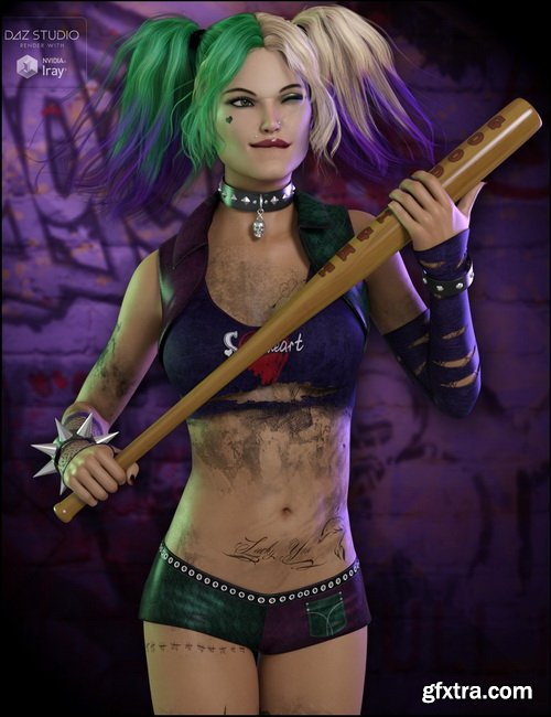 Daz3D - Comic Villain Bundle –Character, Outfit, Hair, Jewellery, Poses and More