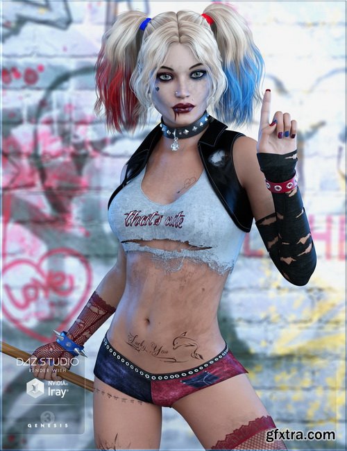 Daz3D - Comic Villain Bundle –Character, Outfit, Hair, Jewellery, Poses and More