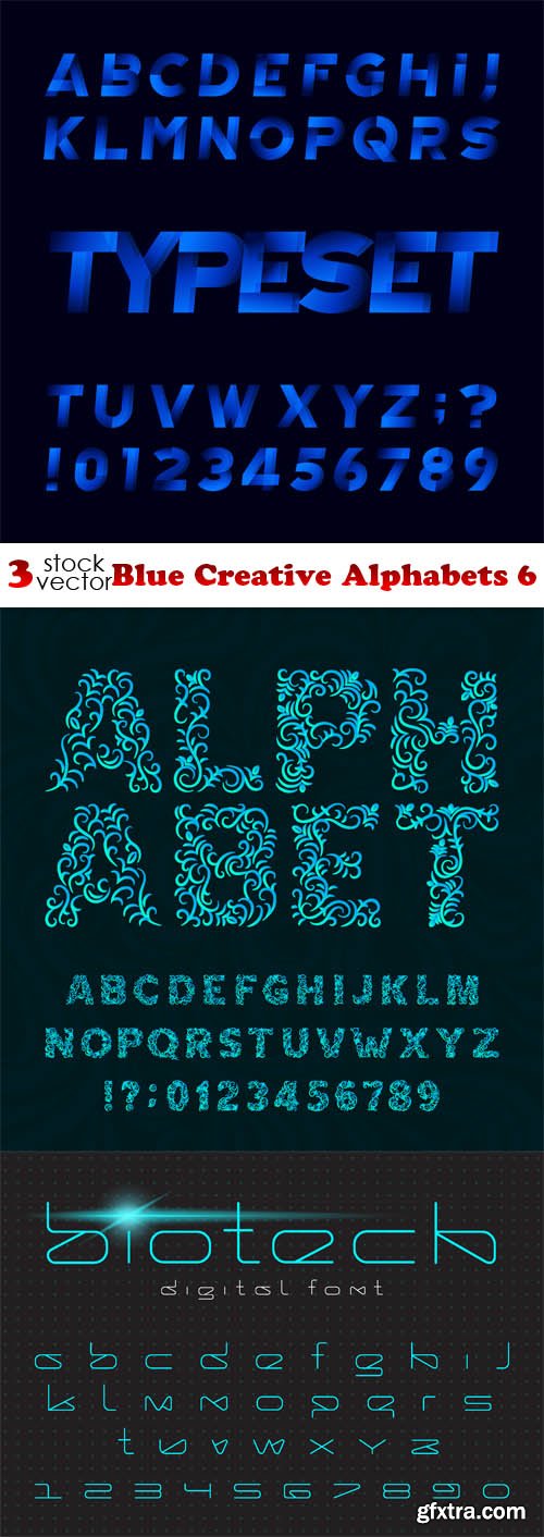 Vectors - Blue Creative Alphabets 6