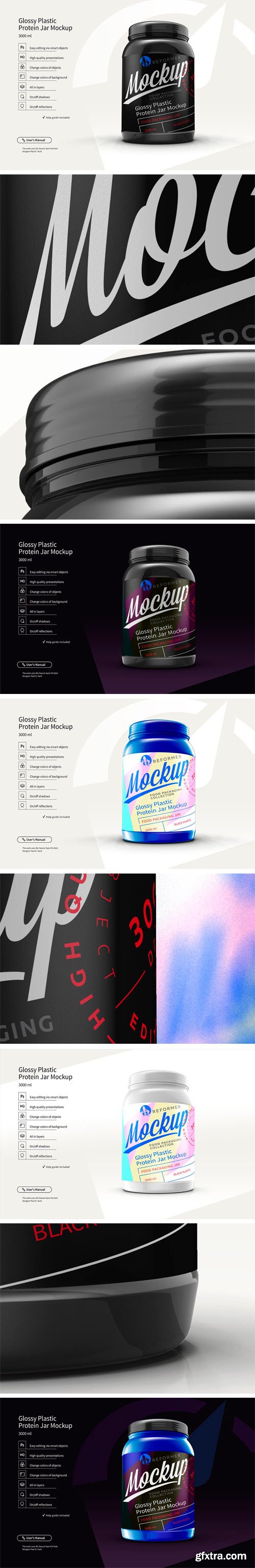 CM - Plastic Protein Jar 2 Mock-Ups Files 2422877