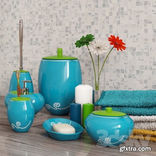 A set of bathroom accessories Primanova Maison Blue