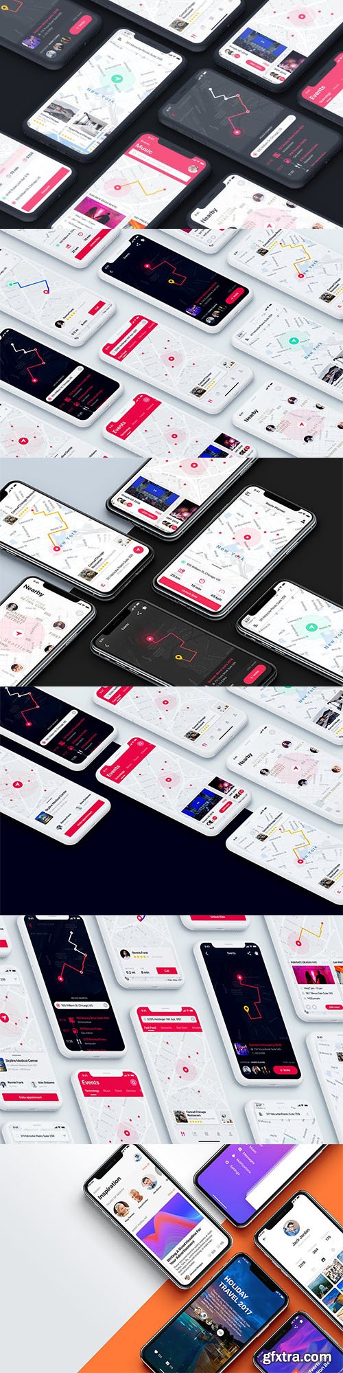 6 App Presentation Templates for iPhone X