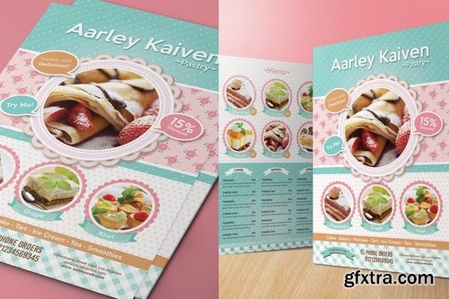 Pastry  Cake Flyer Menu + Business Card