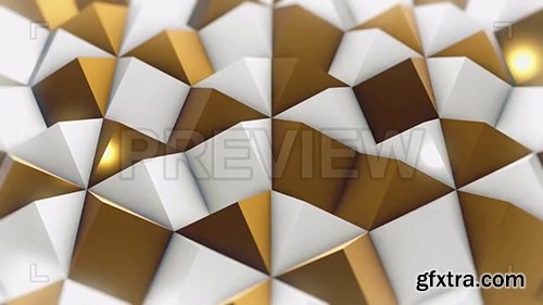 White and Gold Rhombic Pattern Wall 3 78537