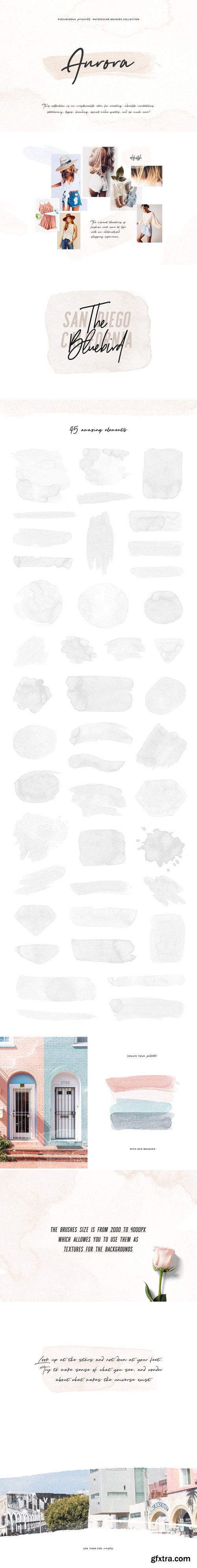 CM - Aurora Watercolor Brushes Collection 2453042