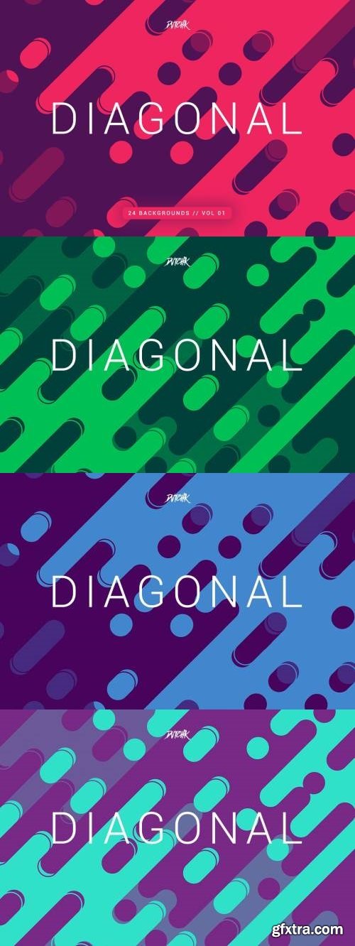 Diagonal |Rounded Lines Backgrounds | Vol. 01