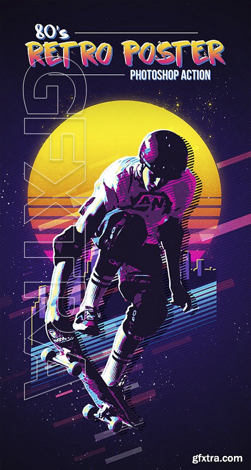 GraphicRiver - 80s Retro Poster Photoshop Action 21913452