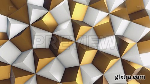 White and Gold Rhombic Pattern Wall 2 78538