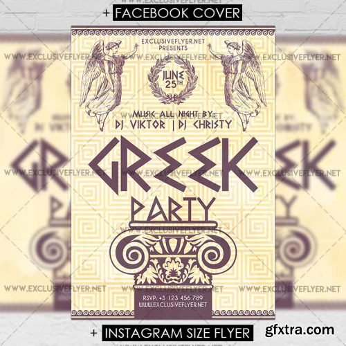 Greek Party – Premium A5 Flyer Template