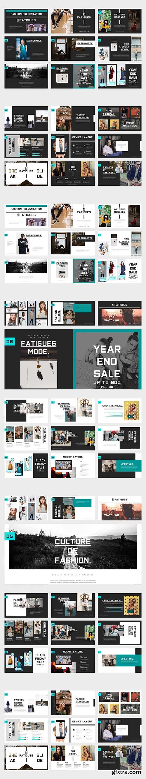 Fatigues Fashion Lookbook Powerpoint Template