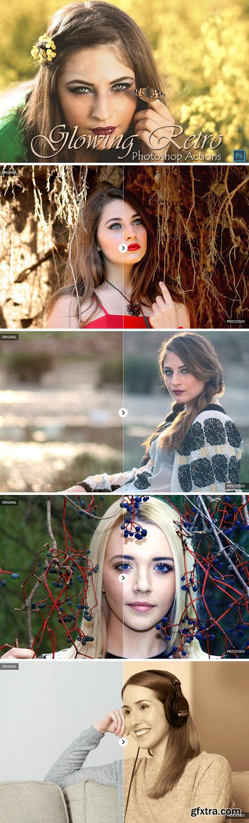 18 Glowing Retro Photoshop Actions Vol.2