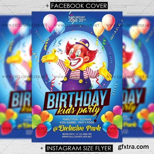 Kids Birthday – Premium A5 Flyer Template