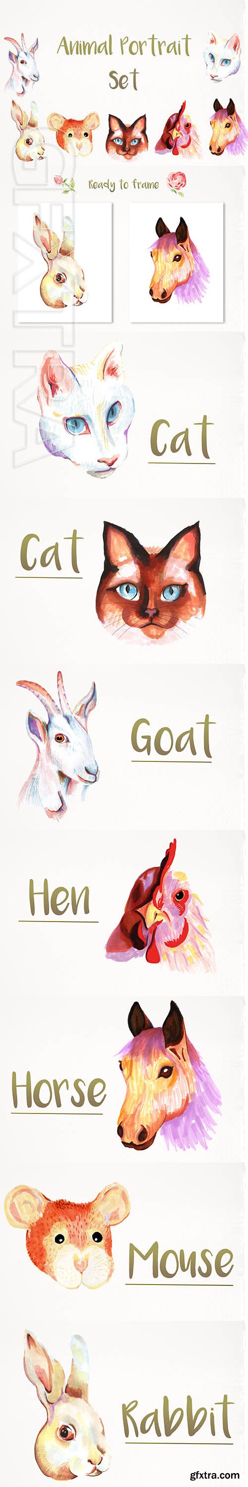 CreativeMarket - Handmade animal portraits 2533388