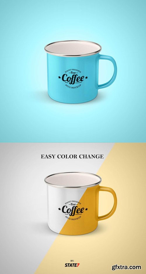 Enamel Mug Mockup Psd