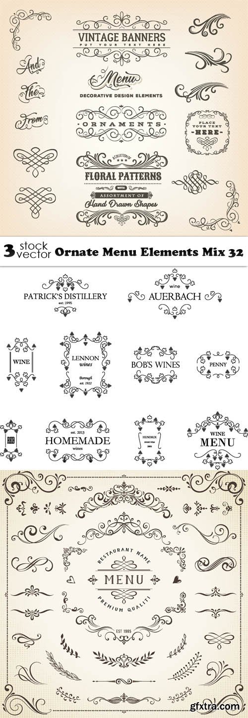 Vectors - Ornate Menu Elements Mix 32