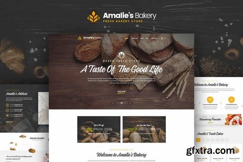 Amalie\'s Bakery - Onepage PSD Template