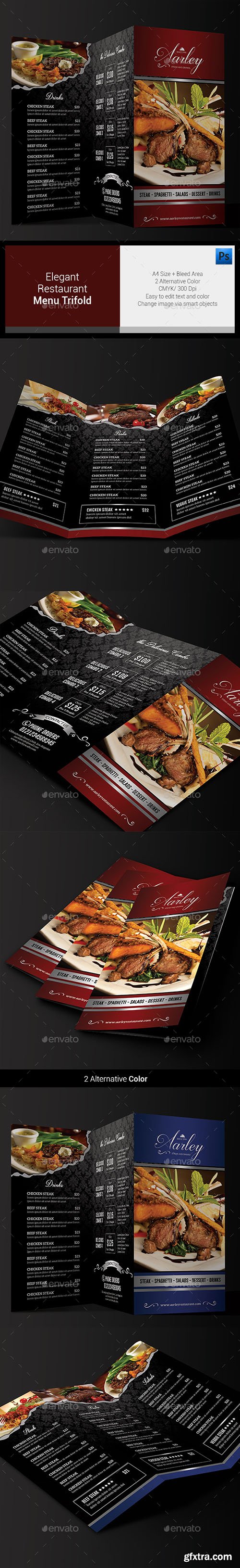 Elegant Restaurant Menu Trifold 13513802