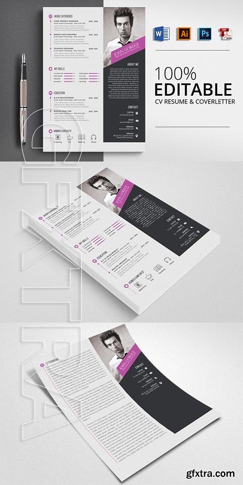 CreativeMarket - Word Format CV Resume Template 2506978