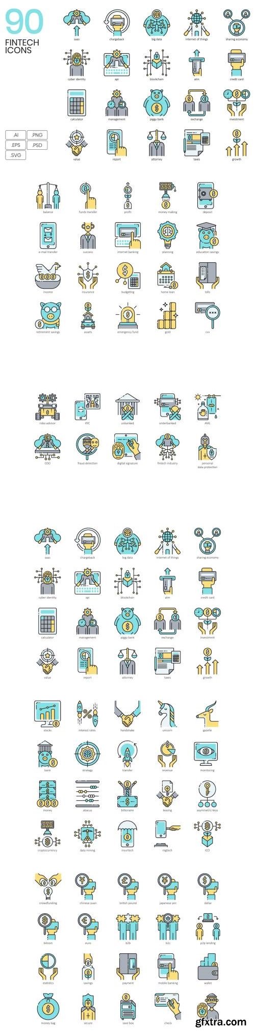 90 Fintech Icons