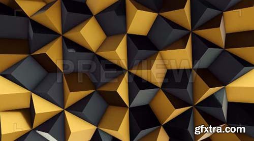 Black and Gold Rhombic Pattern Wall 1 - Motion Graphics 83591