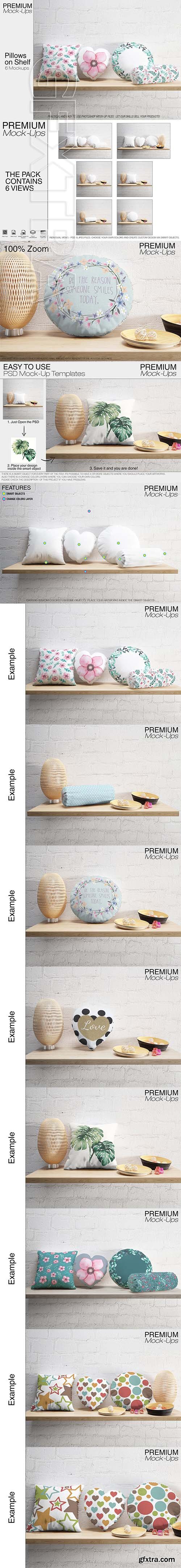 CreativeMarket - Pillows on Shelf Set 2543435