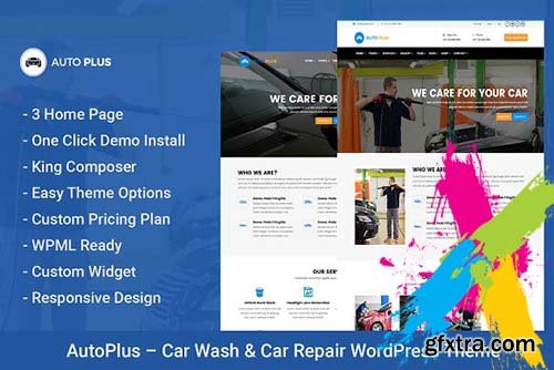 CreativeMarket - AutoPlus – Car Wash WordPress Theme 2547880