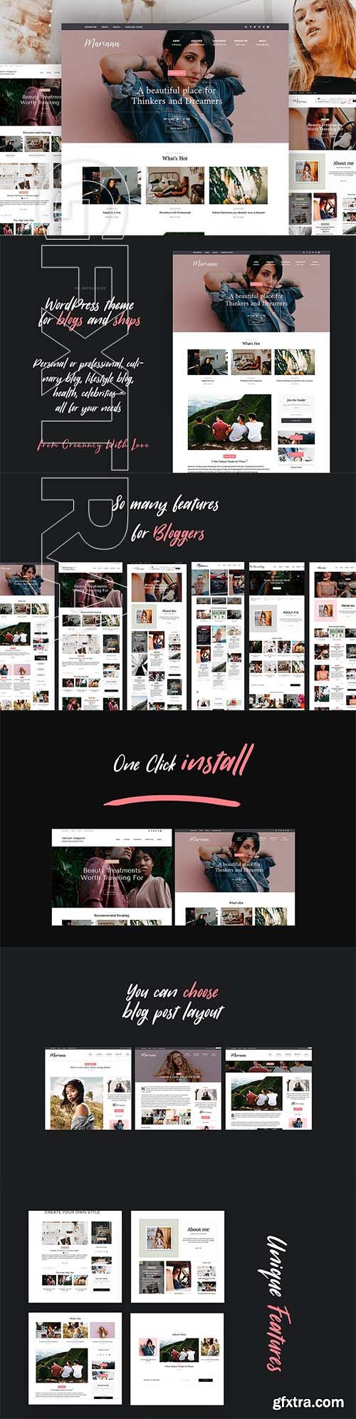 CreativeMarket - Mariann - Woman Blog WordPress theme 2549749