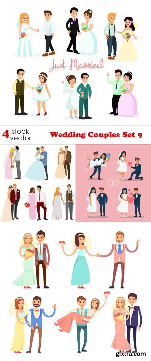 Vectors - Wedding Couples Set 9